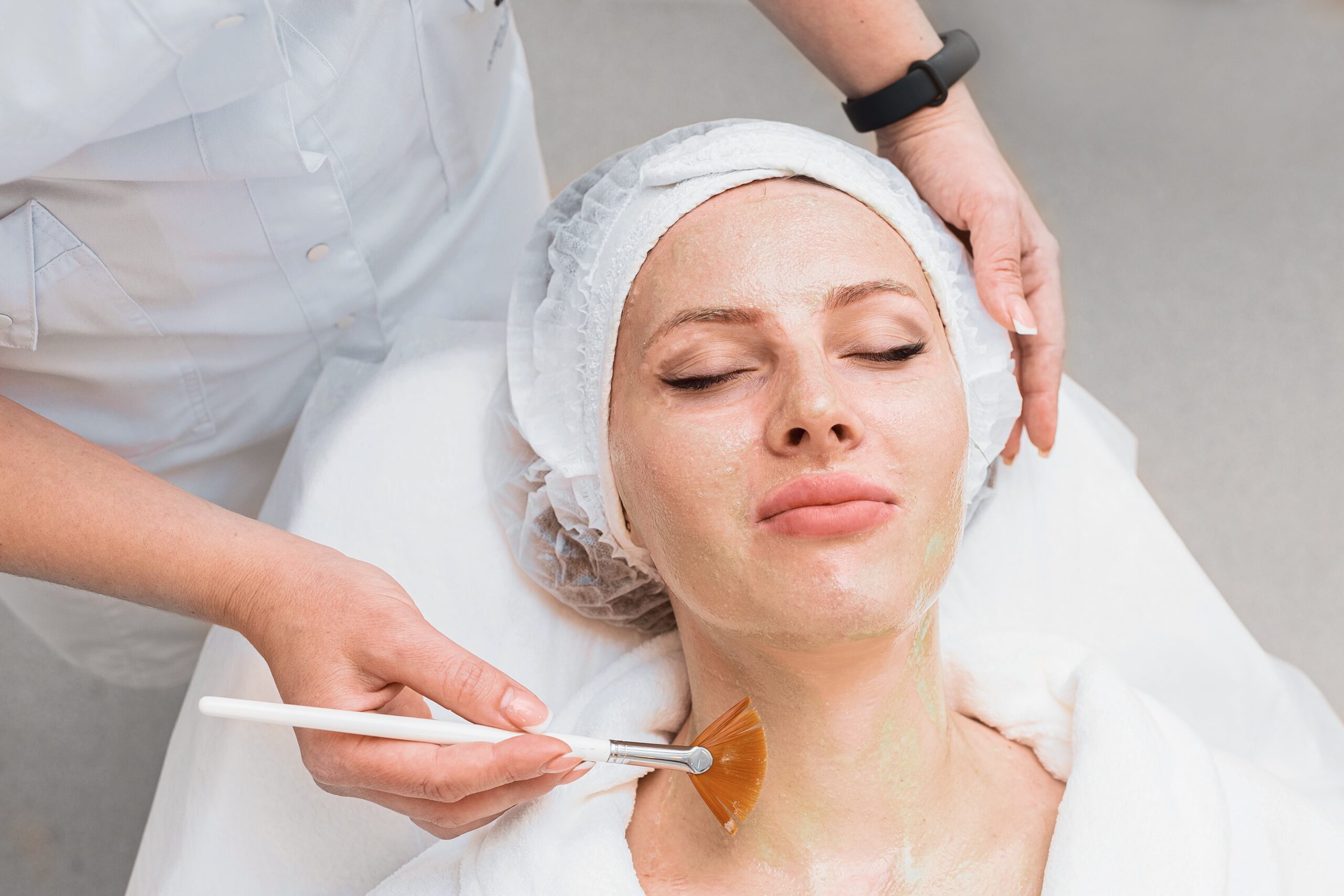 woman relaxing with enzyme treatment
