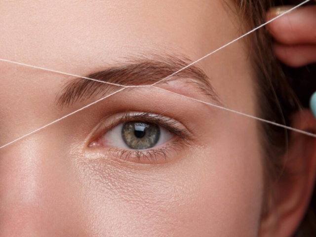 Eyebrow threading for HD brows
